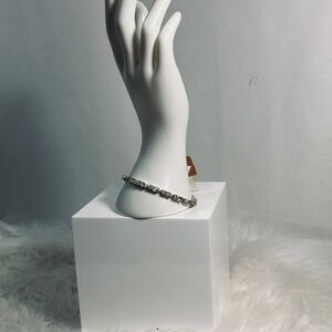 Monet Silver Tone Oval and Round Crystal Tennis Bracelet QQRU4514 New